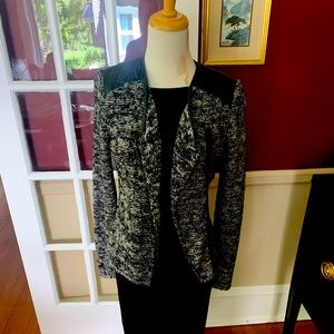 Ann Taylor knit jacket B&W